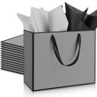 Saco de presente ReliThick Metallic Papel 30x25x10cm com lenço de papel, pacote com 12