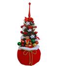 Saco de Presentes com Árvore de Natal Urso e Enfeite de Natal com Luzes e Músicas 80x30cm.
