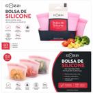 Saco de Silicone Para Armazenar Alimentos Reutilizável Freezer Geladeira Microondas