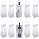 Saco de vinho gelado OBPSFY portátil dobrável em PVC transparente, 10 unidades