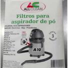 SACO FITRO DESCARTÁVEL PARA ASPIRADOR DE PÓ A10 ANTIGO boca 63mm ELETROLUX WAP PROSDÓCIMO 3 unidades