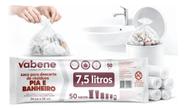 Saco lixo pia banheiro branco rolo 50un vabene