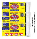 Saco Lixo Preto Super Prof. Preto 110l C/ 15 Sacos + Brinde