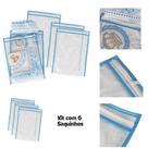 Saco organizador de roupa suja e limpa kit com 6 unidades Azul Saco organizador de roupa suja e limpa kit com 6 unidades Azul