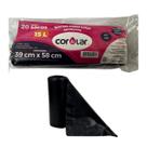 Saco p/lixo 15l rolo cor&lar c/20
