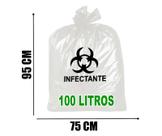 Saco para infectante branco 100l 75x95 4 micra 100unid