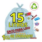 Saco Para Lixo 15l Com 60und. Azul- Reciclado Plus