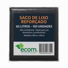 Saco para Lixo Reforçado 60 Litros - 100 Unidades - 0,06 Micras