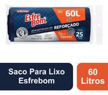 Saco Para Lixo Reforçado Rolo Com 25 Sacos 60l Esfrebom