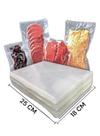 Saco plastico a vacuo p/ alimentos 18x25 x 0,12 c/ 500 unid