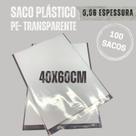 Saco plástico com 100 unid, transparente 40x60cm virgem.