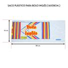Saco plástico para bolo inglês 16x38cm. com 100 un.