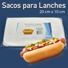 Saco plástico para lanches c/500 unid. hot dog, cachorro quente, sanduiche, lanchonete, delivery