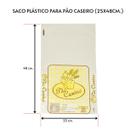 Saco plástico para pão caseiro 25x48cm. com 100 un.