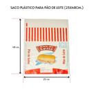 Saco plástico para pão de leite 25x48 cm. com 100 un.