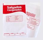 Saco Plástico PEBD Salgados Congelados Impresso 20x30x0,10