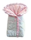 Saco Porta Bebê Rosa e Branco Bordado 100 Algodão Saco bebe Dormir Rosa Bebê