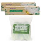 Saco sanduíche compostável com zíper ECOOPTS 27x28cm, 40 sacos, pacote com 2 Saco sanduíche compostável com zíper ECOOPTS 27x28cm, 40 sacos, pacote com 2