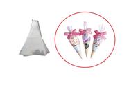 Saco Saquinho Cone Doces Transparente 15x30 C/50un