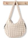 Sacola acolchoada para mulheres, sacola acolchoada grande, bolsa de transporte acolchoada, bolsa tiracolo macia e fofa, bolsas Hobo, bolsa folhada