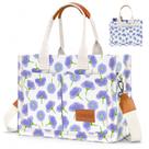 Sacola Ayieyill Canvas para mulheres com flores roxas
