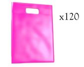 Sacola de alça Rosa 20x30cm Resistente- Kit 120un