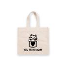 Sacola de Algodão Cru Personalizada Love Cat - 20cm x 22cm - 1 unidade - Rizzo