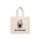 Sacola de Algodão Cru Personalizada Love Dog - 20cm x 22cm - 1 unidade - Rizzo