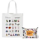 Sacola de algodão e bolsa de maquiagem Laffact Gilmore TV Show 33x38cm