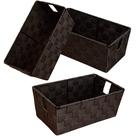 Sacola de armazenamento e cestas e contêiner homyfort Woven, pacote com 3 unidades, marrom