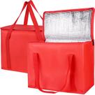 Sacola de compras reutilizável isolada Bodaon G-Large, pacote com 2 unidades, vermelha