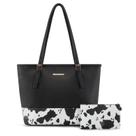 Sacola de couro com estampa Montana West Cow para mulheres