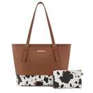 Sacola de couro com estampa Montana West Cow para mulheres