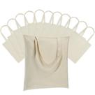 Sacola de lona Carbrea, pacote com 12 unidades, leve, bege, 37x39cm