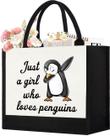 Sacola de lona GevguxLuo Cute Penguin Print para mulheres