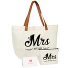 Sacola de lona Vanqruo Mrs EST.2026 Presente de casamento de noiva
