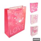 Sacola De Papel 32x26cm Coração Frase Love - Tudo Em Caixa