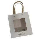 Sacola de Papel com Gaveta e Visor Branca 18x16,5x8,5 cm para Lembrancinhas e Presentes - 1 Unidade