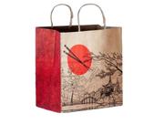 Sacola De Papel Kraft Pardo com Desenho Oriental - Tamanho G 30x32x19 Cm Para Delivery Food Presente Entrega - Opções