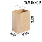 Sacola de Papel Kraft - Tamanho P 17,5x8,5x21,5cm - Ref. 0022