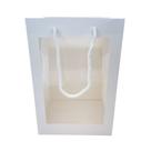 Sacola de Papel Retangular Vertical Branca com Visor - 30x20x16cm - 1 unidade - Rizzo