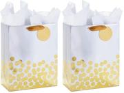 Sacola de presente Hallmark 13 grande com papel de seda (pacote com 2)