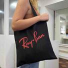 Sacola Ecobag Tote Bag Preta Ray-Ban 40x35cm Original