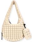 Sacola GASSDA Puffer acolchoada de nylon para mulheres bege com bolsa de maquiagem