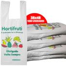 Sacola hortifruti 38X48 Branca Estampada Multiuso Sacolinha Mercado Com 1000 Unidades