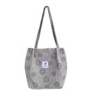 Sacola JARKJARD Corduroy Large School Shoulder Girls Grey