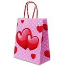 Sacola Kraft Corações Love 17,5 x 8,5 x 21,5 cm para Presentes