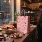 Sacola Kraft Para Presente Em Estilo Coração Com Cerejas Em Alto Relevo Cor Rosa Alça Torcida Tamannho G Sacola Kraft Para Presente Em Estilo Coração Com Cerejas Em Alto Relevo Cor Rosa Alça Torcida Tamannho G