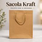 Sacola Kraft Reforçada Pacote com 12 Unidades Vários Tamanhos Disponíveis