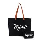Sacola Lamyba Mimi para vovó com bolsa de maquiagem, preta